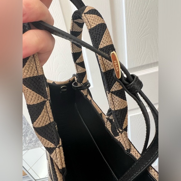 Prada Small Symbole Embroidered Fabric Handbag - Picture 15 of 16